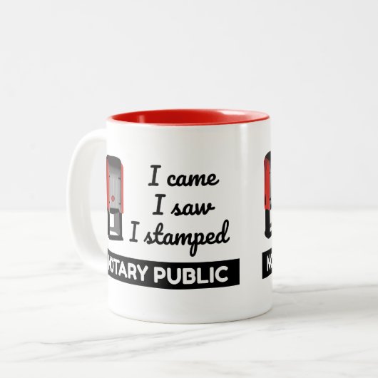Came Saw Stempel Notar öffentliche Briefmarke Zweifarbige Tasse (Vorderseite Links)
