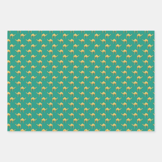 Camel Animal Pattern Green Geschenkpapier Set (Vorderseite 2)