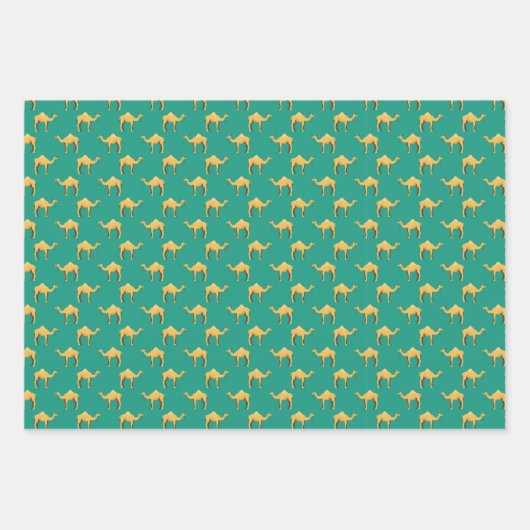 Camel Animal Pattern Green Geschenkpapier Set (Vorderseite)