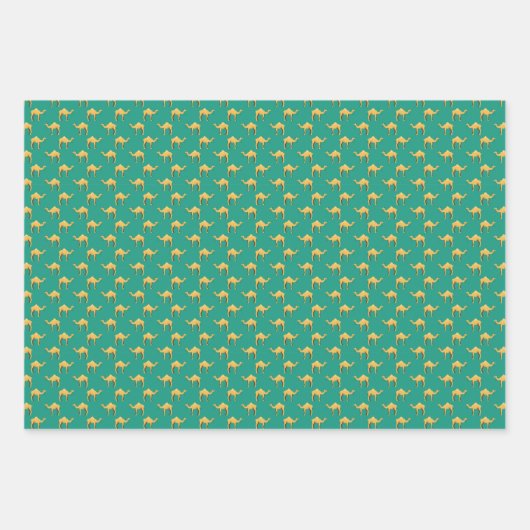 Camel Animal Pattern Green Geschenkpapier Set (Vorderseite 3)