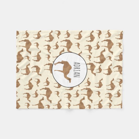 Camel Animal Pattern Individuelle Name Fleecedecke (Vorderseite (Horizontal))