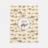 Camel Animal Pattern Individuelle Name Fleecedecke (Vorderseite)