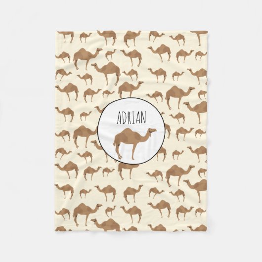 Camel Animal Pattern Individuelle Name Fleecedecke (Vorderseite)