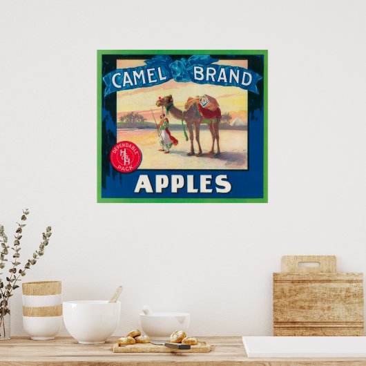 Camel Apple Label - Staat in Washington Poster (Küche)