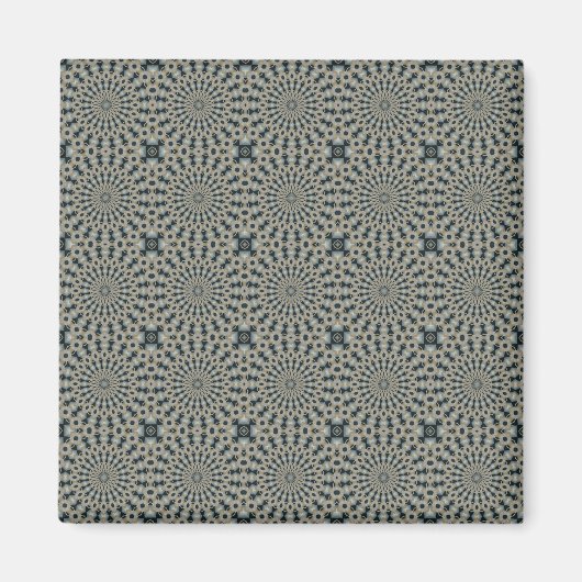 Camel Aquamarine und graue Kreise Muster Magnet (Vorne)