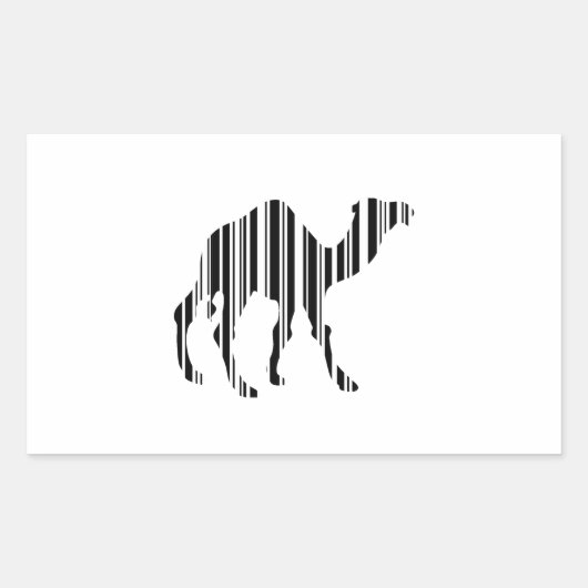Camel Bar Code Muster Rechteckiger Aufkleber (Vorderseite)