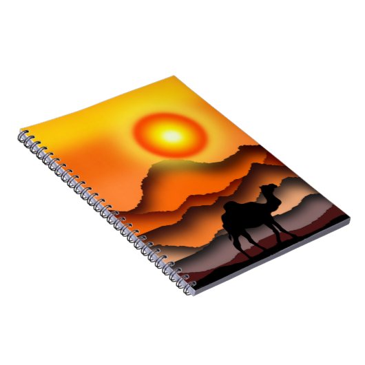 Camel bei Sunset Desert Notebook - Malerei Notizblock (Rechte Seite)