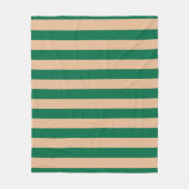 Camel Beige & Classic Green Stripe Fleecedecke (Vorderseite)