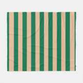 Camel Beige & Classic Green Stripe Fleecedecke (Vorderseite (Horizontal))