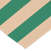 Camel Beige & Classic Green Stripe Großer Tischläufer (Ecke)