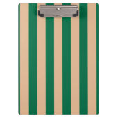 Camel Beige & Classic Green Stripe Klemmbrett (Vorderseite)