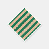 Camel Beige & Classic Green Stripe Serviette (Ecke)