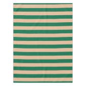 Camel Beige & Classic Green Stripe Tischdecke (Vorderseite)