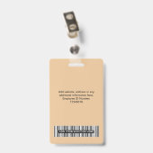 Camel Beige Mitarbeitername Firmenlogo Ausweis (Rückseite mit Clip)