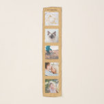 Camel Beige Personalisierter Name 5 FotoCollage Schal<br><div class="desc">Personalisiert Familienname 5 Foto Collage Scarf Custom Fotografien Kamelbeige Vorlage mit personalisierter und einzigartiger persönlicher Collage,  modernes und cooles Bildgitter für eine schöne Geschenkidee für die ganze Familie.</div>