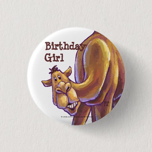 Camel Birthday Girl Button (Vorderseite)