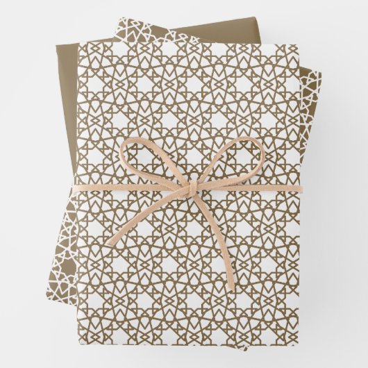 Camel Brown Arabesque Design Geschenkpapier Set (Beispiel)