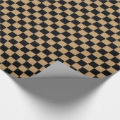Camel Brown/Black Checkered Geschenkpapier (Ecke)