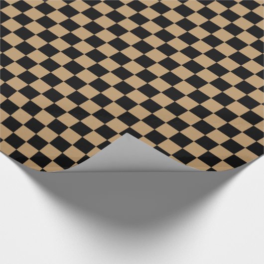 Camel Brown/Black Checkered Geschenkpapier (Ecke)