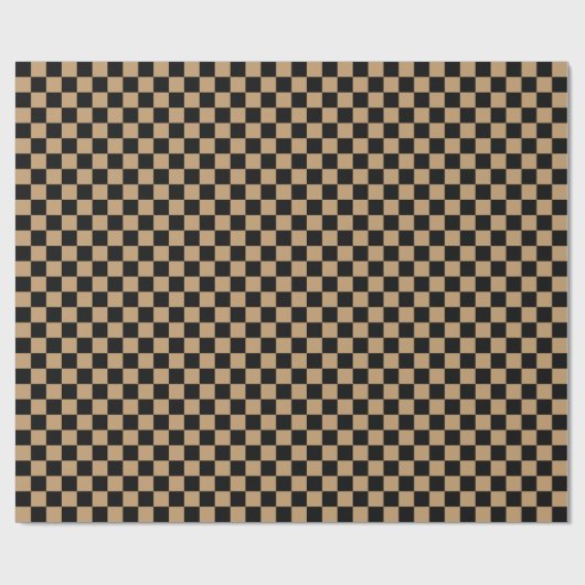 Camel Brown/Black Checkered Geschenkpapier (Flach)