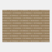 Camel Brown Eid Mubarak Masjid Muster Design Geschenkpapier Set (Vorderseite)