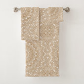 Camel Brown Mandala Muster Design Badhandtuch Set (Insitu)