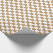 Camel Brown/White Checkered Geschenkpapier (Ecke)