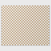Camel Brown/White Checkered Geschenkpapier (Flach)