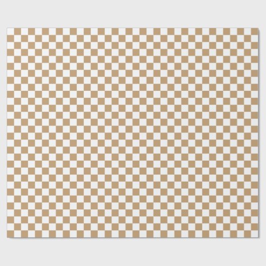 Camel Brown/White Checkered Geschenkpapier (Flach)
