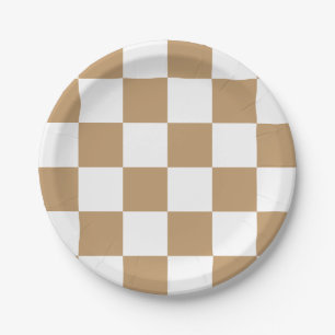 Camel Brown/White Checkered Pappteller