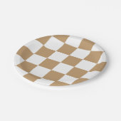 Camel Brown/White Checkered Pappteller (Schrägansicht)