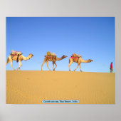 Camel Caravan, Thar Desert, Indien Poster (Vorne)