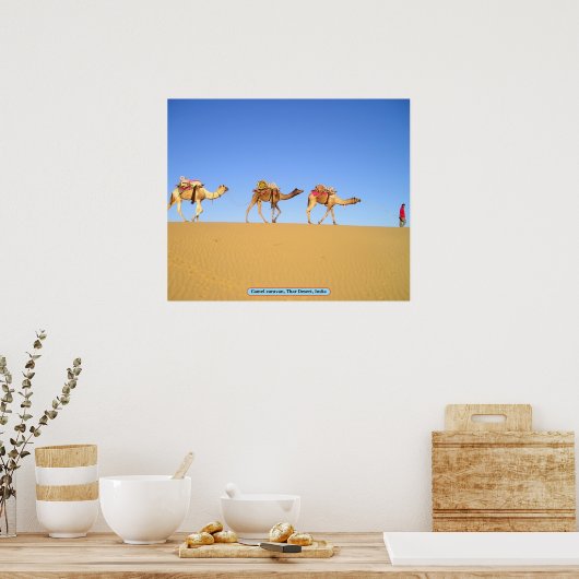 Camel Caravan, Thar Desert, Indien Poster (Küche)