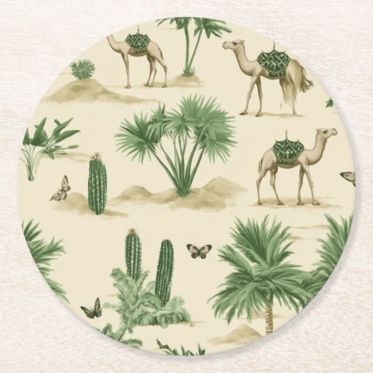 "Camel Caravan Untersetzer" Runder Pappuntersetzer (Vorderseite)