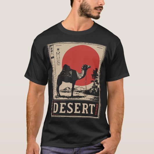 Camel Caravan Wüste Reiseabenteuer Design T-Shirt (Vorderseite)