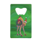 Camel Christmas auf Green Geldkarten Flaschenöffner (Rückseite)