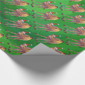 Camel Christmas auf Green Geschenkpapier (Ecke)