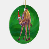 Camel Christmas auf Green Keramik Ornament (Rechts)