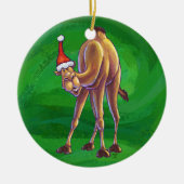 Camel Christmas auf Green Keramik Ornament (Vorne)
