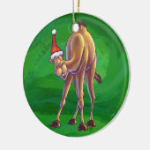 Camel Christmas auf Green Keramik Ornament (Links)