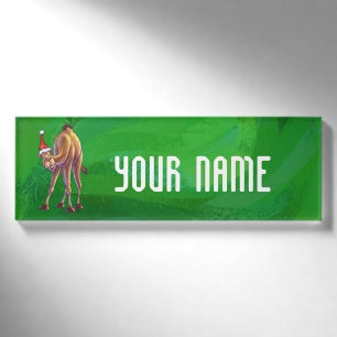 Camel Christmas auf Green Namenschild
