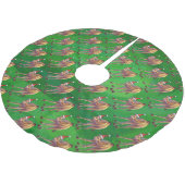 Camel Christmas auf Green Polyester Weihnachtsbaumdecke (Schrägansicht)