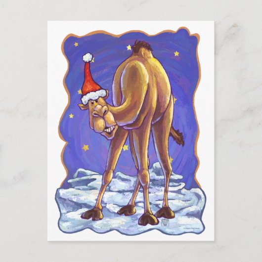 Camel Christmas Feiertagspostkarte (Vorderseite)