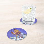 Camel Christmas Runder Pappuntersetzer (Vor Ort)