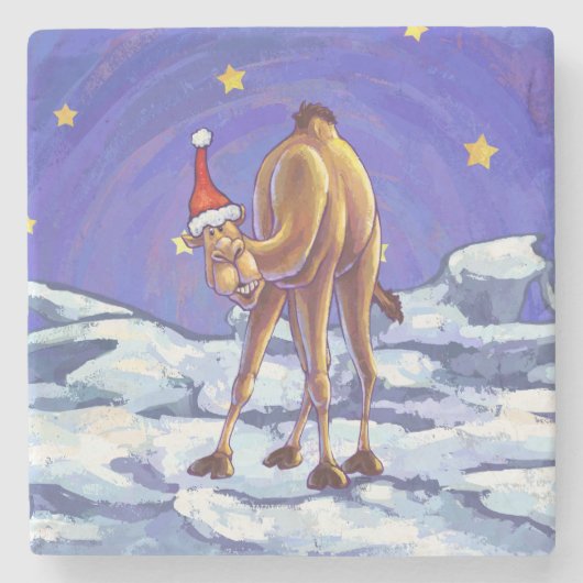 Camel Christmas Steinuntersetzer (Vorderseite)
