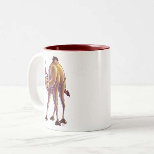 Camel Christmas Zweifarbige Tasse (Vorderseite Links)