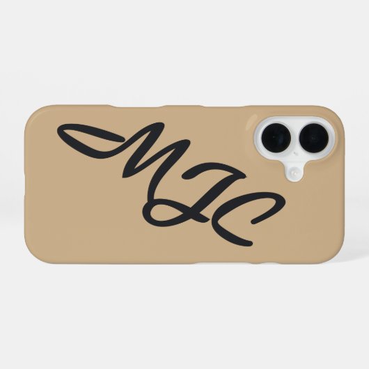 Camel Custom Monogram iPhone 16 Hülle (Rückseite (Horizontal))