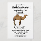 Camel Desert Animal Funny Birthday Party Einladung (Vorderseite)