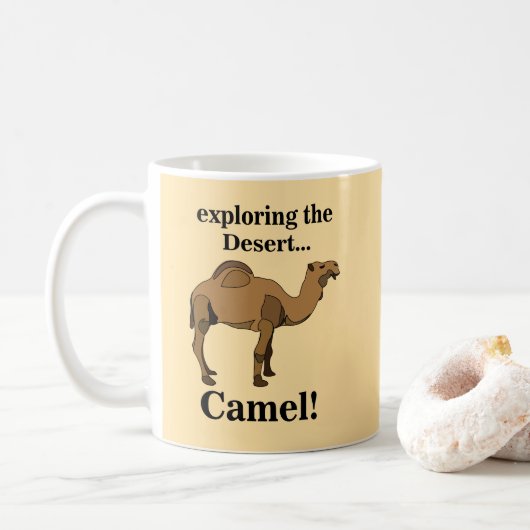 Camel Desert Animal Funny Kaffeetasse (Mit Donut)