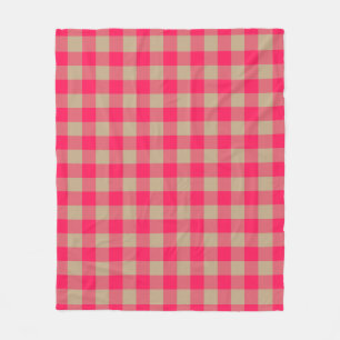 Camel Diva Pink Buffalo Karo Gingham Pattern Fleecedecke